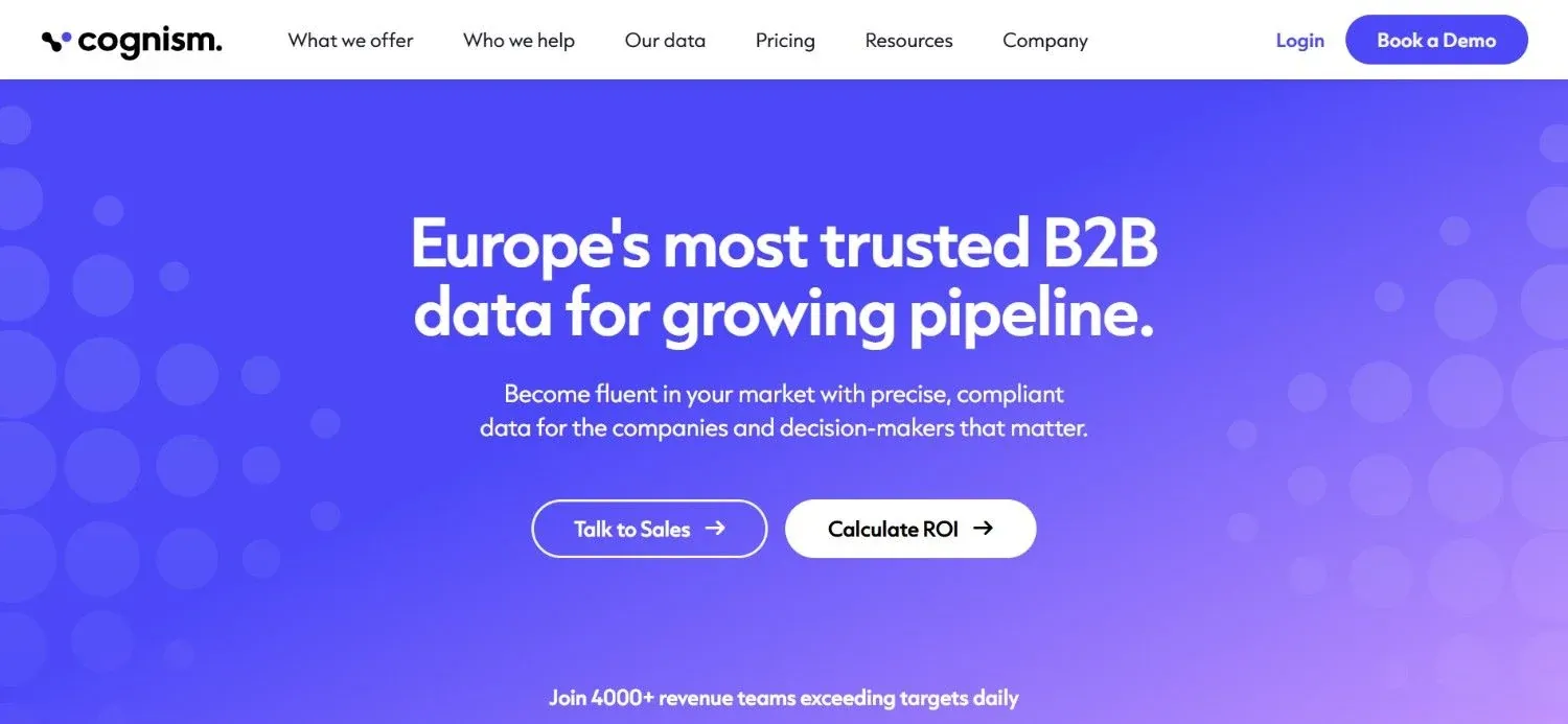Cognism homepage, one of the best email enrichment tools in 2026