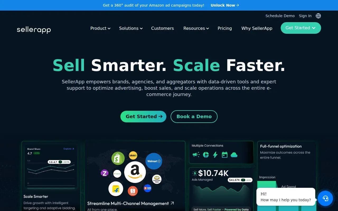 SellerApp homepage